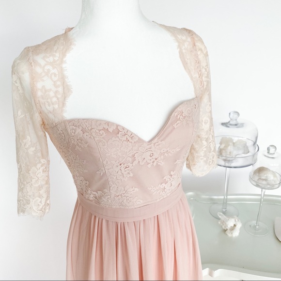 Lulu’s Chiffon Maxi Dress with Delicate Sleeves - Picture 4 of 9